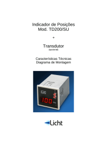 Indicador de Posições Mod. TD200/SU Transdutor - Licht-Labs