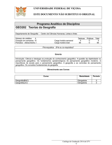 GEO202 - Catálogo de Graduação