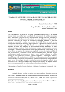 trabalho docente e a realidade de uma sociedade em constante