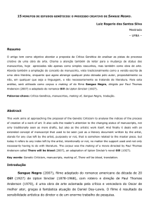 Resumo Abstract Introdução Sangue Negro (2007), filme adaptado