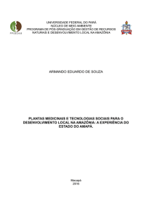 Plantas Medicinais e Tecnologias Sociais para o