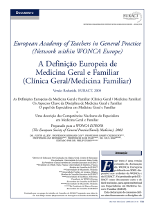 A Definição Europeia de Medicina Geral e Familiar (Clínica Geral