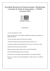 Prova do TEEM 2010 - Sociedade Brasileira de Endocrinologia e