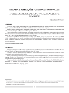 dislalia e alterações funcionais orofaciais speech disorder