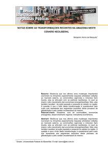 notas sobre as transformaçoes recentes na amazonia neste cenario