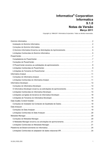 Informatica 9.1.0 Release Notes (Portuguese)