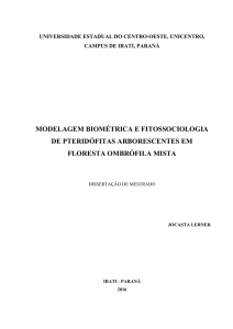 modelagem biométrica e fitossociologia de pteridófitas