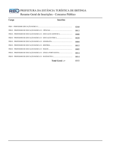 Resumo Geral de Inscrições - Concurso Público