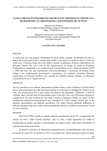 clima urbano em presidente prudentesp diferenças térmicas e