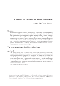A mística do cuidado em Albert Schweitzer Josias da Costa Júnior*
