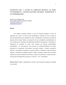 1 elementos para a análise da formação regional da bahia