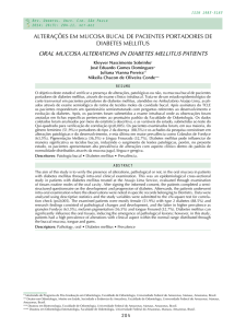 alterações em mucosa bucal de pacientes portadores de diabetes