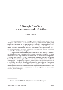 A Teologia Filosófica como coroamento da Metafísica