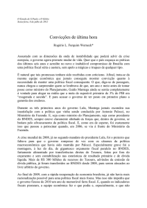 Convicções de última hora - Departamento de Economia PUC-Rio