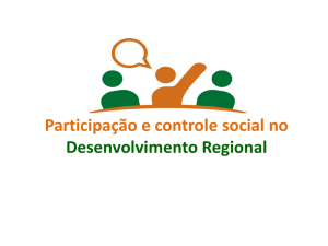 Participação e controle social no Desenvolvimento Regional