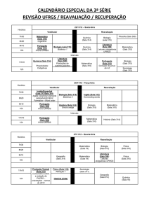 calendário especial da 3ª série revisão ufrgs / reavaliação