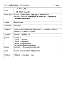 Prova globalizada – 2º trimestre 3º ano