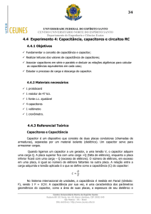 Exp.4 - Capacitância, Capacitores e Circuito RC