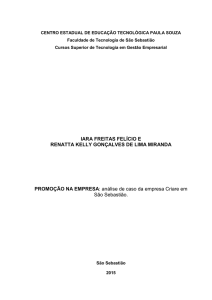 Promoção na empresa: análise de caso da empresa Criare em São