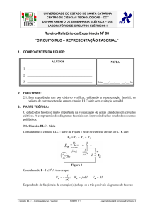 CIRCUITO RLC – REPRESENTAÇÃO FASORIAL - udesc