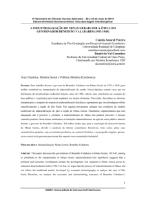 a industrialização de minas gerais sob a ótica do governador