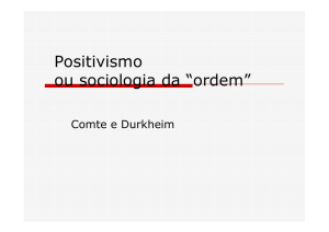 Positivismo ou sociologia da “ordem”