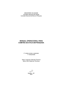 manual operacional para comitês de ética em pesquisa