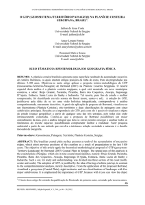 O GTP (GEOSSISTEMA/TERRITÓRIO/PAISAGEM) NA PLANÍCIE