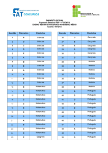 Gabarito Ensino Técnico 1º SEM 13 - Ensino Médio