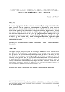 CONSTITUCIONALISMO E DEMOCRACIA: O ESTADO