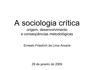 A sociologia crítica origem, desenvolvimento e conseqüências