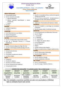 8º Ano - Colégio Nossa Senhora das Graças