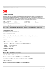 Ficha de Segurança SECÇÃO 1: Identificação da substância