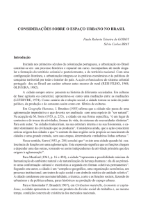 considerações sobre o espaço urbano no brasil