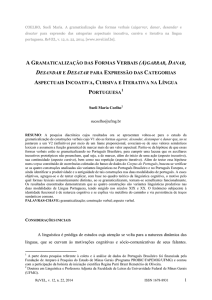 a gramaticalização das formas verbais (a)garrar, danar, desandar e