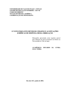 o voto enquanto dever do cidadão e as situações jurídicas