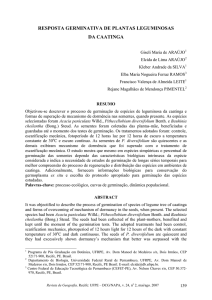 Resposta germinativa de leguminosas da caatinga