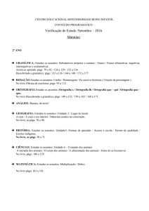 Verificação de Estudo /Setembro – 2016 Matutino