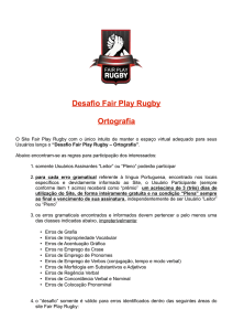 Desafio Fair Play Rugby Ortografia