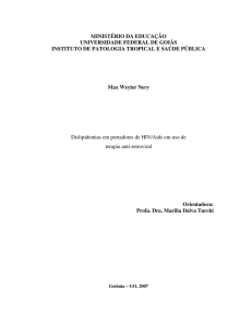 Dislipidemias em pacientes portadores de HIV/Aids - IPTSP