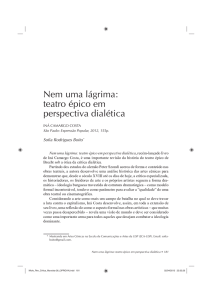 Nem uma lágrima: teatro épico em perspectiva dialética