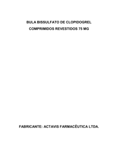 BULA BISSULFATO DE CLOPIDOGREL COMPRIMIDOS