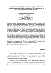 A importância da aplicação de técnicas de gerenciamento de riscos