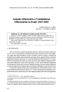 Imposto Inflacionário e Transferências Inflacionárias no Brasil: 1947