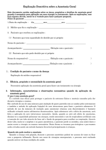 Explicação Descritiva sobre a Anestesia Geral