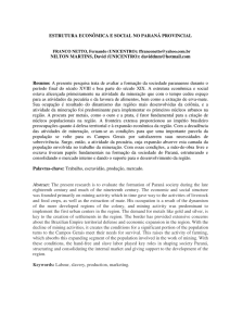 ESTRUTURA ECONÔMICA E SOCIAL NO PARANÁ PROVINCIAL