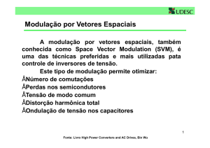 Modulação por Vetores Espaciais A modulação por vetores