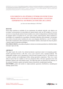 ConCordânCia de gênero e número em estruturas prediCativas no