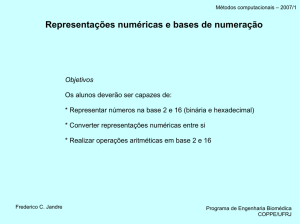 Representações numéricas e bases de - (LTC) de NUTES