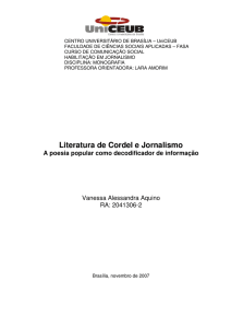 Literatura de Cordel e Jornalismo